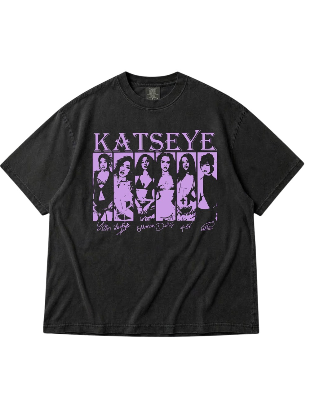 Comfort Colors Black Short-Sleeve Tee with Lavender Graphic